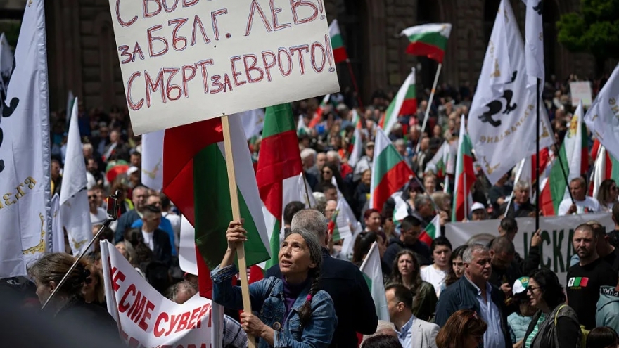 Biểu tình phản đối việc Bulgaria áp dụng đồng euro